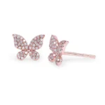 Butterfly Natural Diamond Stud Earrings - Image 4