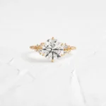 14k Solid Gold Round Cut Lab-Grown Diamond Engagement Ring