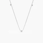 14k Bezel Setting Natural Diamond by the Yard Necklace - Image 4