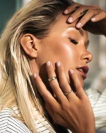 18K Solid Gold Scattered Diamond Band - Image 4