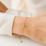 14k Solid Gold Diamond Initial Bracelet
