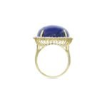 18K Solid Gold Lapis and Diamond Ring Set - Image 3