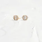 Spun Silk Gold Diamond Studs