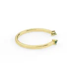 18K Solid Gold Natural Emerald Cuff Ring - Image 3