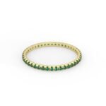 14K Solid Gold 0.35 ctw Natural Emerald full Eternity Band | Emerald Eternity Band | Thin Band - Image 4