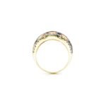 14K Solid Gold Champagne Diamond and Orange Sapphire Ring - Image 3