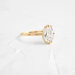 14k Solid Gold Oval Cut Lab-Grown Diamond Engagement Ring - Image 4