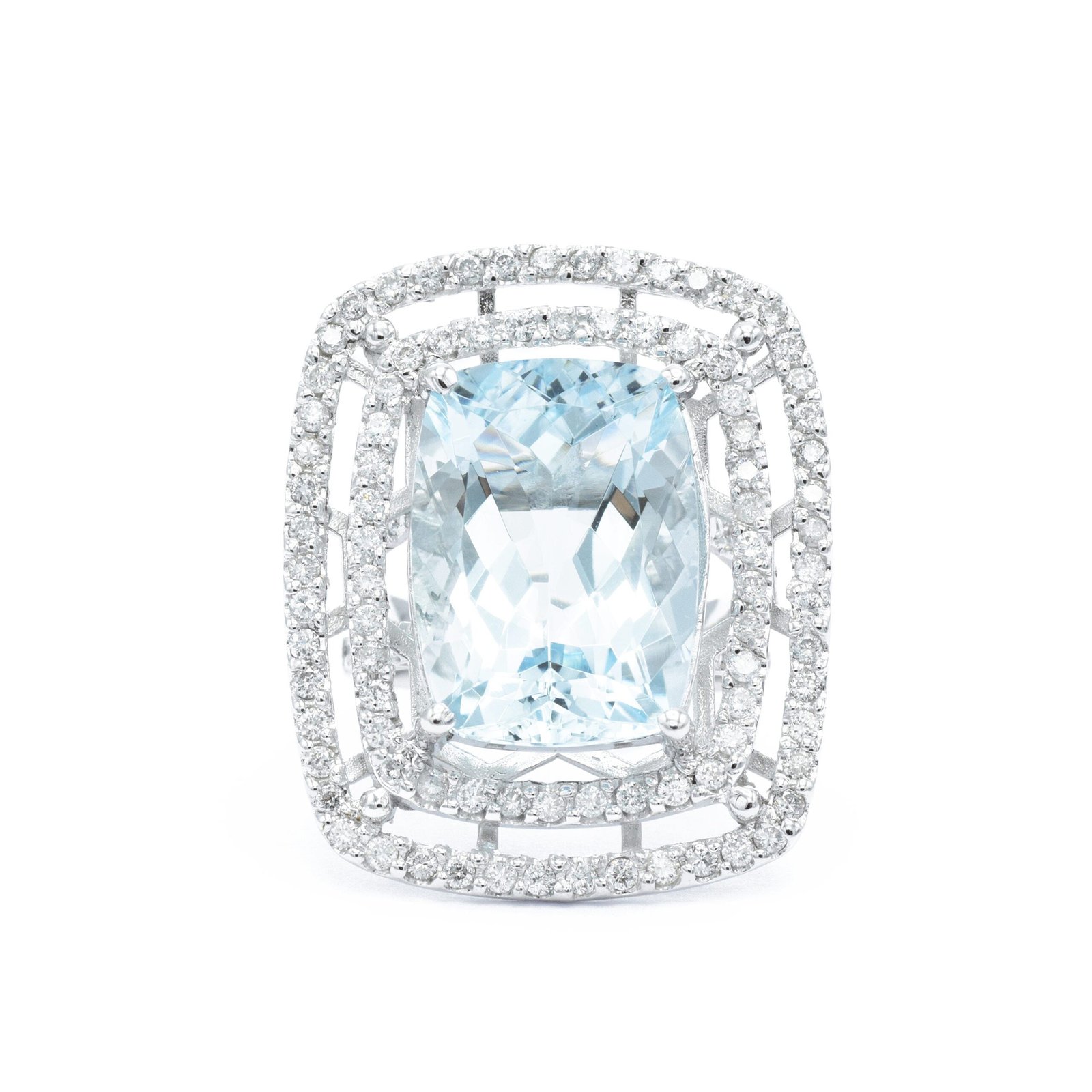 400548_61155a804ee24d39abd917bf8ce89780mv2.jpg 14K Solid Gold Aquamarine and Diamond Ring - Image 1