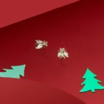 Bee Studs in 14 Karat Gold & Natural Diamonds - Image 4