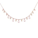 Moonstone And Natural Diamond Teardrop Necklace