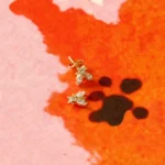 Bee Studs in 14 Karat Gold & Natural Diamonds - Image 3