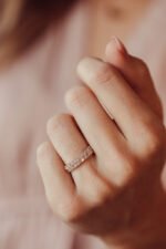 18K Solid Gold Small Round Diamond Full Eternity Band Ring