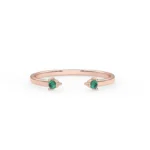 18K Solid Gold Natural Emerald Cuff Ring - Image 6