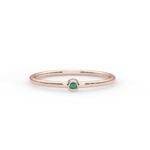 18K Solid Gold 1.5 MM Natural Emerald Band - Image 2