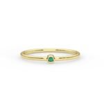 18K Solid Gold 1.5 MM Natural Emerald Band