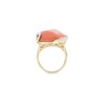 18K Solid Gold Coral Ring - Image 3