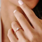 14K Solid Gold Pear Shape Illusion Setting Diamond Engagement Ring - Image 8