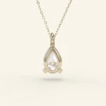 Pear Cut Diamond Necklace | Natural Diamond Necklace | 14kt gold pear necklace - Image 5