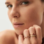 18K Solid Gold Horizontal Marquise Shape Natural Ruby Ring