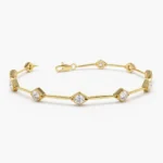 18k Solid Gold Migraine Setting Diamond Infinity Bracelet 1.20 ctw