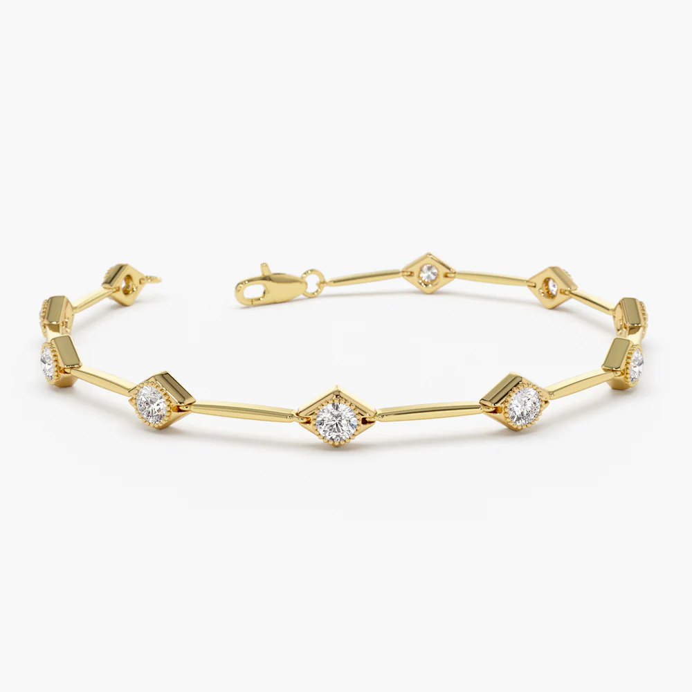400548_7da26516dead420c8c4d3327ec02ef7bmv2.webp 18k Solid Gold Migraine Setting Diamond Infinity Bracelet 1.20 ctw - Image 1