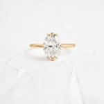 14k Solid Gold Oval Cut Lab-Grown Diamond Engagement Ring - Image 3