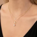Pear Cut Diamond Necklace | Natural Diamond Necklace | 14kt gold pear necklace - Image 4