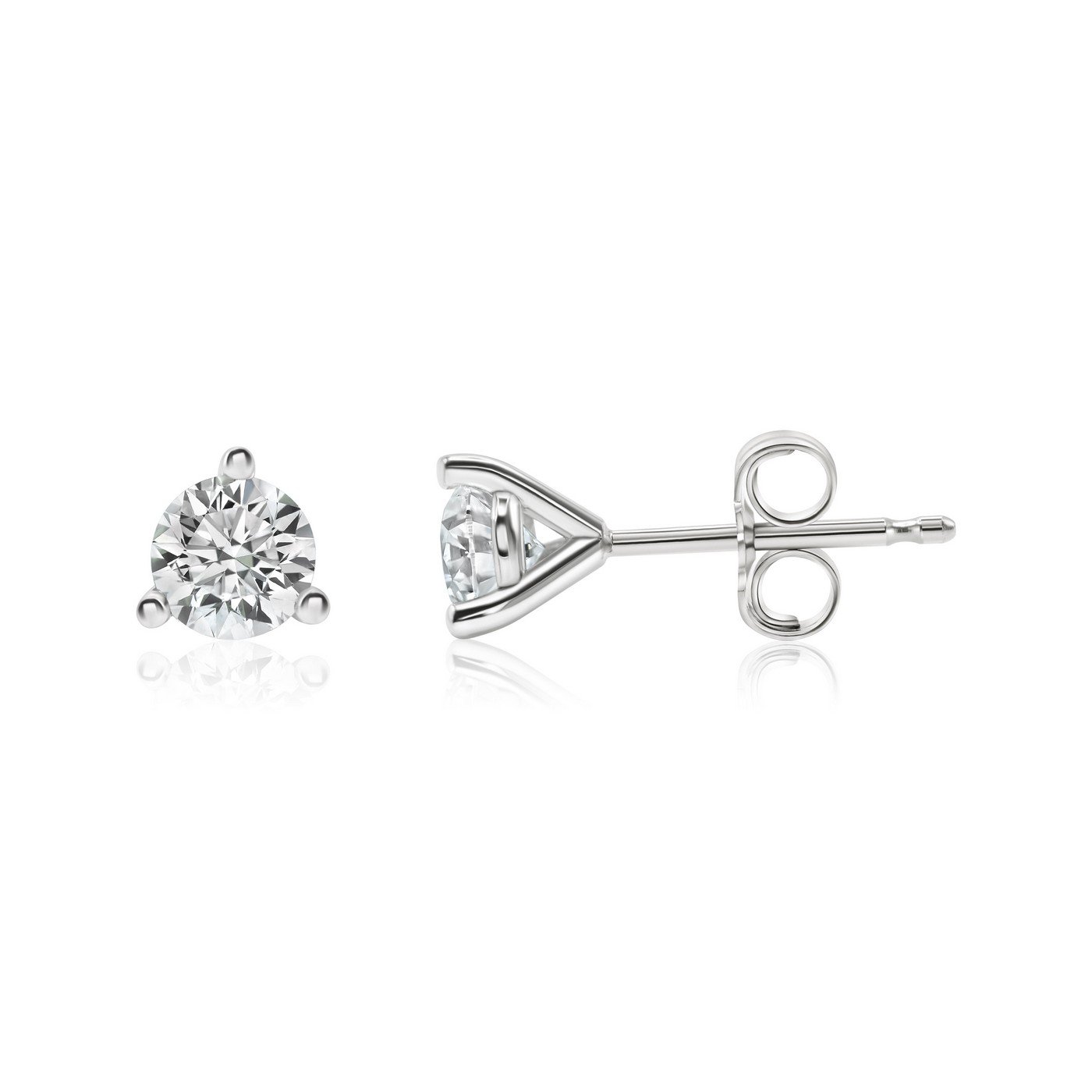 400548_80027ec4f5224a1499aeaa8526f5ce2dmv2.jpg The Karat Store 14K White Gold Lab-Created Diamond 3-Prong Martini Stud Earrings - Image 1
