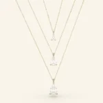 Pear Cut Diamond Necklace | Natural Diamond Necklace | 14kt gold pear necklace - Image 2