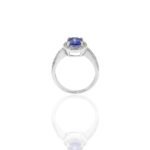 14K Solid Gold Oval Cut Tanzanite And Diamond Ring - Image 6