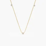 14k Bezel Setting Natural Diamond by the Yard Necklace - Image 2