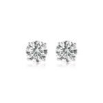 18k White Gold Moissanite Diamond 4-Prong  Stud Earrings