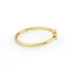 18K Solid Gold Natural Emerald Bezel Setting Ring - Image 3