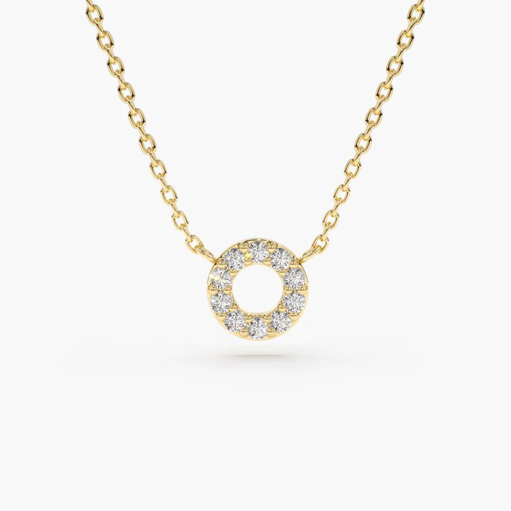 400548_96711c82504e43a1a5f784abed4031a8mv2.webp 14K Gold Mini Natural Diamond Circle Necklace - Image 1