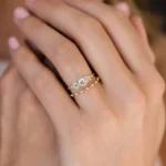 18K Solid Gold Round Cut Diamond Ring - Image 5