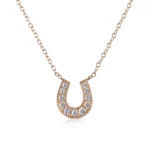 Natural Diamond Horseshoe Necklace - Image 2