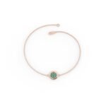 18k Solid Gold Natural Emerald Cluster Disc Bracelet