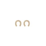 Natural Diamond Horseshoe Studs