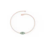 Natural Emerald Evil Eye Bracelet Gold