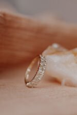 18K Solid Gold Small Round Diamond Full Eternity Band Ring - Image 7