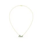 14K Solid Gold Love Necklace in Natural Emerald - Image 5