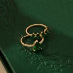 14K Solid Gold Green Emerald Solitaire Ring - Image 6