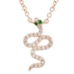 Natural Diamond Snake Necklace - Image 4