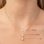 Pear Cut Diamond Necklace | Natural Diamond Necklace | 14kt gold pear necklace - Image 7