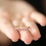 14K Solid Gold Ruby and Diamond Alternating Eternity Ring - Image 2