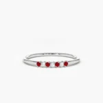 18K Solid Gold Petite Ruby and Diamond Ring - Image 3