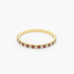14K Solid Gold Ruby and Diamond Alternating Eternity Ring - Image 4