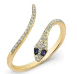 14K Solid Gold Diamond Snake Ring