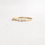 18K Solid  Gold Lab-Grown Diamond Morse Code Rings - Image 5