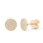 Stacia Round Pave Stud Earrings